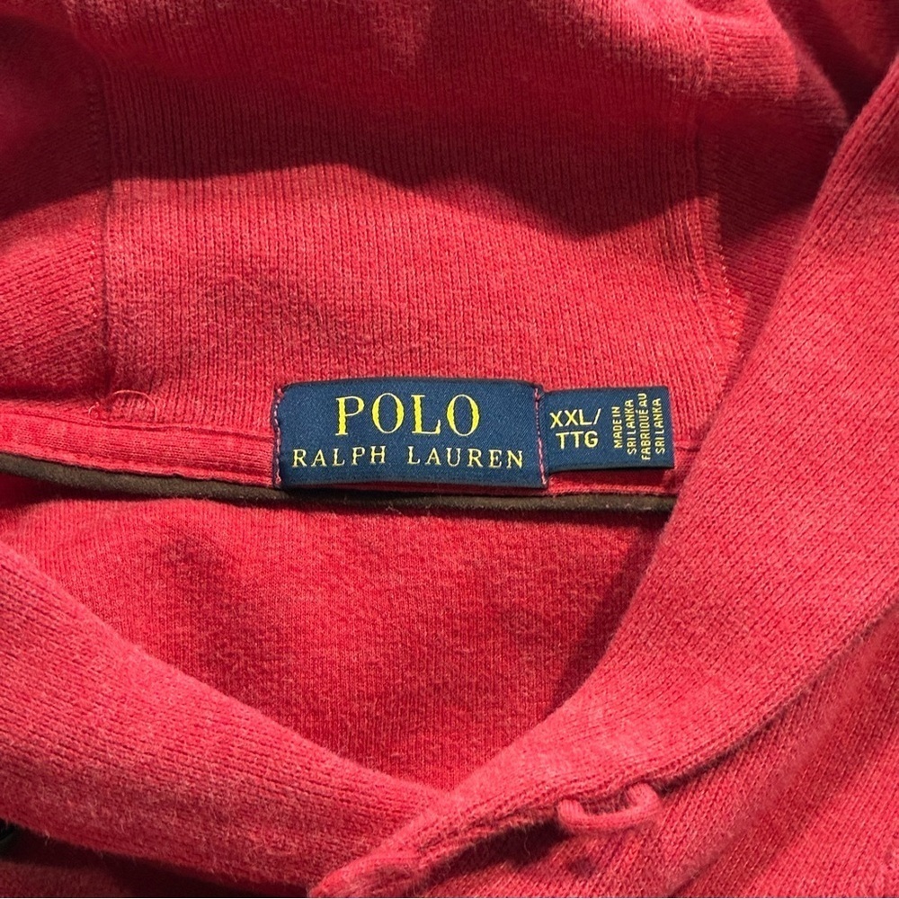 Polo Ralph Lauren Shawl Collar Sweater Size XXL Red Knit Button Cotton Classic - Picture 6 of 7
